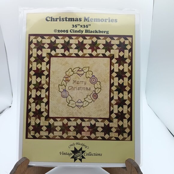 Christmas Memories Quilt Pattern 35" X 35" By Cindy Blackbergs Vintage Collectio - Picture 1 of 2